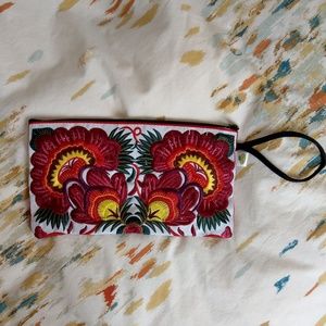 Embroidered Clutch/Wristlet